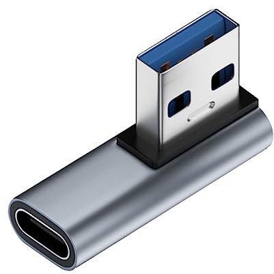 CY USB-C Typ C Buchse Niedriges Profil 90 Grad Links Gewinkelt auf USB 3.0 A Stecker Datenadapter für Laptop Desktop
