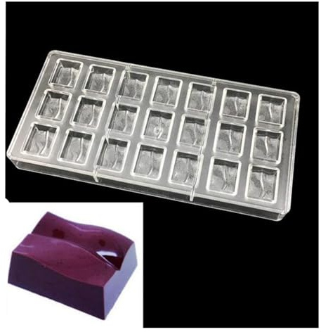Schokoladenform aus Polycarbonat, 3D-Form, transparent, für selbstgemachte Schokolade, PC-Form, Weihnachtsschokoladen-Backformen, Süßigkeiten, Gelee, Dessertform (21 Quadrat)