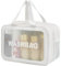 Q-WOOFF Kosmetiktasche，kulturtasche Damen，kulturbeutel Herren， Trocken- und Nasstrennung, tragbare wasserdichte Kulturtasche, Make-up-Tasche mit großer Kapazität, Aufbewahrungstasche (Weiß, L)