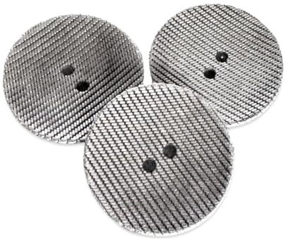 10 Stück leicht strukturierte 2 Loch silber mattfarben fast flache Metall Knöpfe schlicht in 15mm, 18mm oder 20mm (18mm)