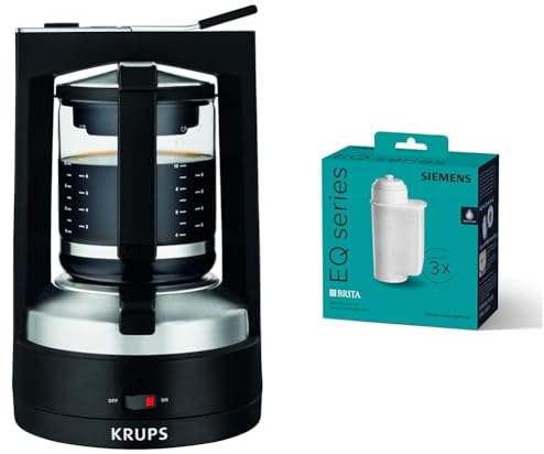 Krups KM4689 Filterkaffeemaschine T8 | 850 Watt & Siemens BRITA Intenza Wasserfilter TZ70033A,verringert den Kalkgehalt des Wassers