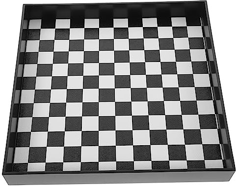 MAGICLULU Einfaches Schwarz-weißes Gittertablett Schreibtischablagen Für Das Büro Ottomane-tablett Schmucktablett Dekoratives Tablett Couchtischtablett Ringschale Abs Schminktisch Wanne