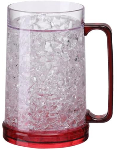 Abbdbd Double Wall Gel Frosty Mug Freezer Ice Beer Mug Double Wall Gel Frosty Drinking Beer Glasses Clear Cooling Wine Cup