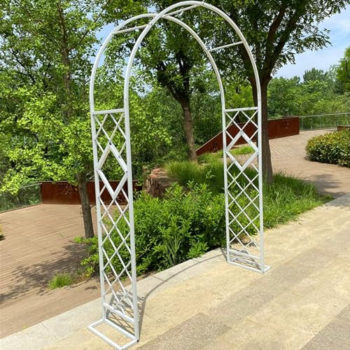 DMMFTERL Arche Blanche de Style français Arche de Jardin Tonnelle en Acier galvanisé Treillis Arche de fête décoration d'événement Largeur 140/200/260/300/340 cm Assemblage Facile (T