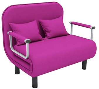 Umwandelbarer 3-in-1-Sofa, Bett, Stuhl mit verstellbarem Klapp- und 5-Positionen-Schlafplatz, gepolsterter Sitz, Einzel-Klappstuhl, Freizeit, Bodencouch, Lila (100 cm)