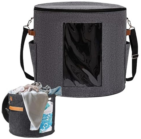 Hutbox - 19 D x 17 H Große Aufbewahrungstasche für Hut-Organizer, Hutschachtel mit staubdichtem Deckel, Hut-Organizer für Hüte mit großer Kappe