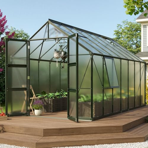 Vitavia Gewächshaus Olymp 11500, smaragd, 11,5 m², 6 mm HKP | Wetterfestes & stabiles Treibhaus | Perfekt für Gemüse & Pflanzen | Robust & langlebig