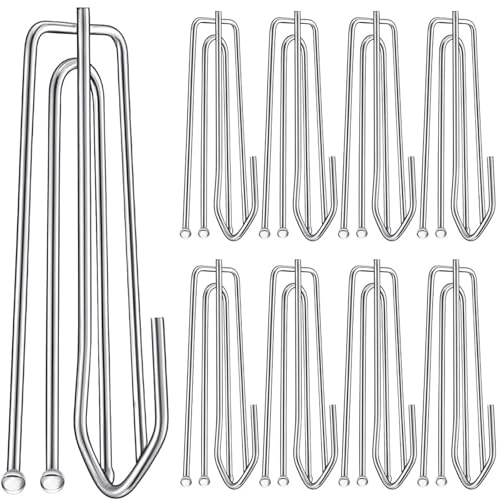 120 Pack Pinch Pleat Curtain Hooks,Stainless Steel Drapery Hook and Pin for Pleated Drapes and 4 Prongs Pinch Pleat Hook Clips for Window,Shower,Door(Silver)