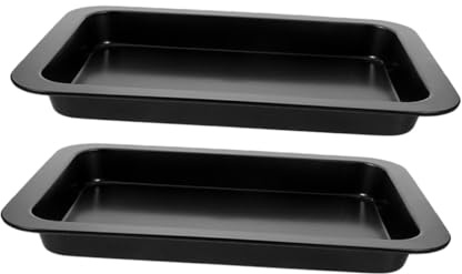 LIFKOME 2piezas Molde Para Hornear Bandeja Pequeña Para Tartas y Galletas Molde Reutilizable Tapadera Seguro y Duradero