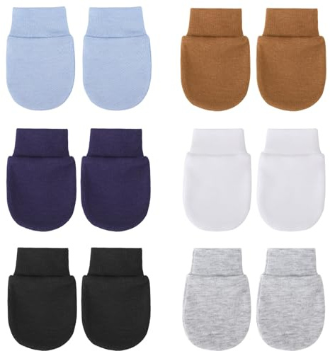 DRESHOW Manoplas para Recién Nacidos Guantes para Bebés que No se Rayan Guantes con Puño Elástico para Bebés de 0 a 6 Meses Niños Niñas