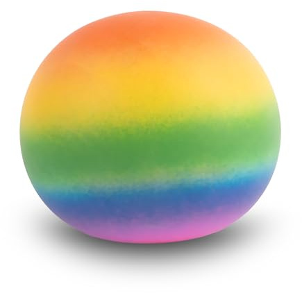 Rainbow Coloured Stress Ball 5.5cm - Multi-Coloured Stress Relief, Novelty Fidget Toy, Sensory Squeeze Toy, ADHD, Anxiety Therapy, For Children, Kids, Adults (5.5cm Ball)