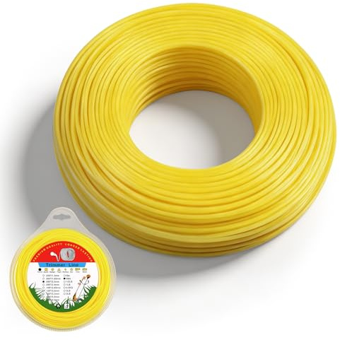 YedZen Hilo de corte redondo de 2 mm con caja de almacenamiento, hilo para recortadora para la mayoría de desbrozadoras, hilo de nailon profesional duradero para hierba alta, malas hierbas, césped y