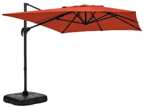 CONCEPT USINE | Parasol Déporté Rotatif Rectangulaire PIANA en Acier Terracotta | 2 x 3m | Ombrage & Protection Solaire | Terrasse Jardin Piscine | Résistance Soleil & Pluie | Qualité & Durabilité