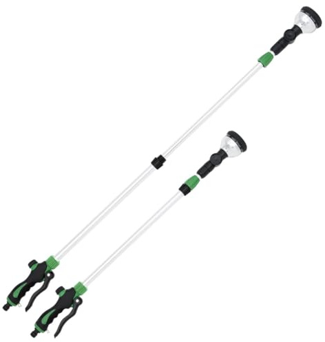 Teleskop-Sprühlanze Garten 75-110 cm, Gießstab mit 10 Sprühbildern, 180° drehbarer Kopf, Wasserbrause für Gartenbewässerung und Autoreinigung
