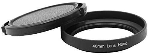 vhbw Gegenlichtblende kompatibel mit Panasonic Lumix G | G1, GF1, GH1 46mm Objektiv, Schwarz, Metall, Rund, 5,7 cm