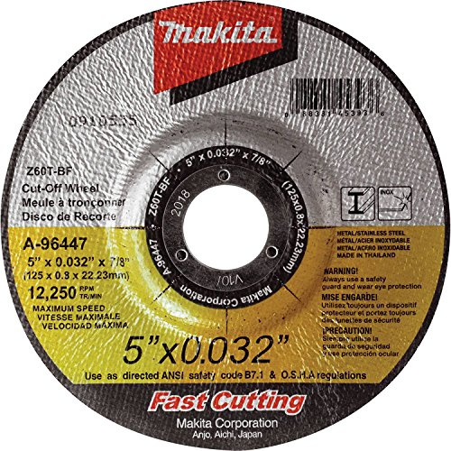 Makita A-96447 12,7 x 0,81,3 x 2,2 cm, tiefgepresste Mitte, ultradünne Trennscheibe, Edelstahl