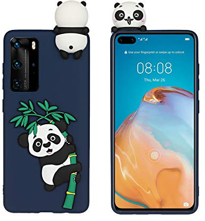 HopMore kompatibel mit Huawei P40 Pro Handyhülle Weich Silikon 3D Muster Kawaii Tier Hüllen Dünn Slim Case Stoßfest Huawei P40 Pro Hülle Schutzhülle Cover Gel - Blaues Einhorn