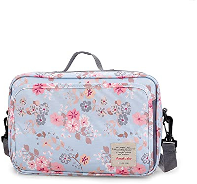 SONARIN Kinderwagen Organizer Buggy Organizer,Buggy Kinderwagentasche mit Getränkehalter,2 x Kinderwagenhaken,Schultergurt Wird als Handtasche verwendet,Universal Fit Alle Buggy Modelle(Blume)