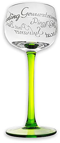 6 Verres à Vin d'Alsace décor CEPAGES