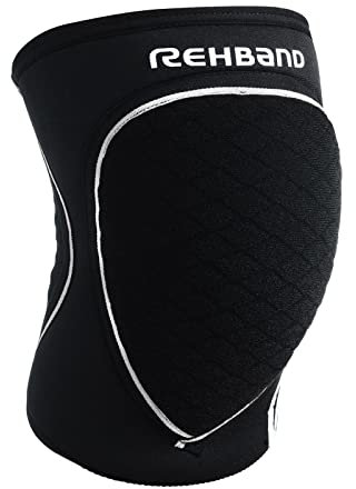 Rehband Knieschützer für Volleyball, Handball & Hallensport, Neopren Knieschoner komfortabel & enganliegend, Sport-Knieprotektor für Damen & Herren, Farbe:Schwarz, Größe:L