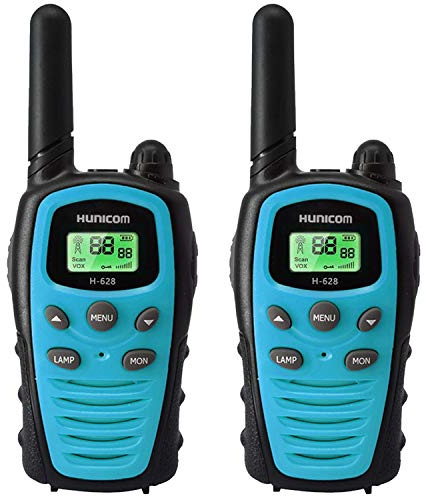Walkie Talkies für Erwachsene Funkgeräte mit großer Reichweite - PMR, VOX Freisprecheinrichtung 5 km mit Taschenlampe LED-Hintergrundbeleuchtung (Blau-2)