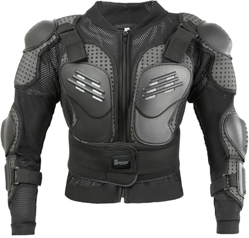 Reomoto Kids Motorcycle Jacket Dirt Bike Gear, Chest Back Protector for Motor Bike, Children Motorcycle Full Body Armor Jacket for Cycling MTB ATV Skate Skii
