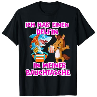 Delfin in meiner Bauchtasche Party Outfit Sommer Mallorca T-Shirt