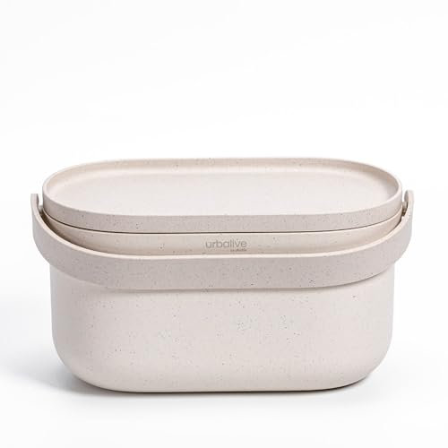 Urbalive Design Biomülleimer Küche 4L - Komposteimer Küche mit Deckel - Kleiner Mülleimer für alltäglichen Biomüll - Spülmaschinenfest - Mit Kaffeesatz-Beimischung hergestellt, inkl Biomüllbeutel