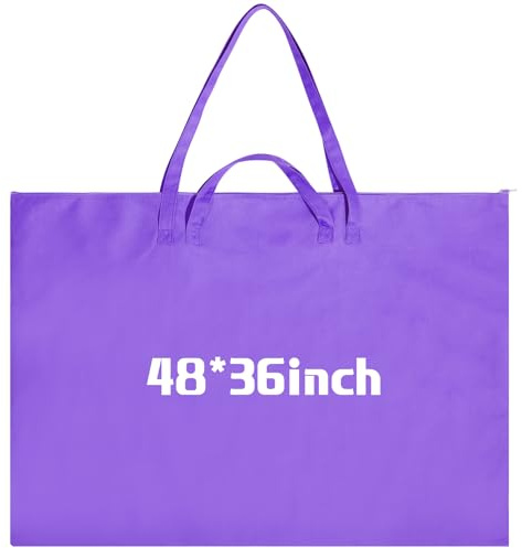 Abbylike Kunst-Portfolio-Tasche, 121,9 x 91,4 cm, groß, mit Nylon-Schultern, wasserdichte Postertafel, Aufbewahrungstasche, Tragetasche, Malerei, Skizze für Kunstwerke (lila, 1 Stück)