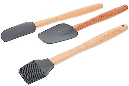 VINTORKY 3stücke Silikonspatel Mit Holzgriff Glatte Oberfläche Leicht Zu Reinigen Backzubehör Für Gebäck Und Haushalt