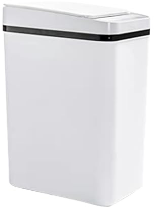 IGTOPS Automatischer Sensor Mülleimer,12L Bewegungssensor Mülleimer,elektrischer Abfalleimer, Bewegungssensor,automatischer Deckel,Berührungsloser Touchless Abfalleimer (Weiß 2*AA Batterien)