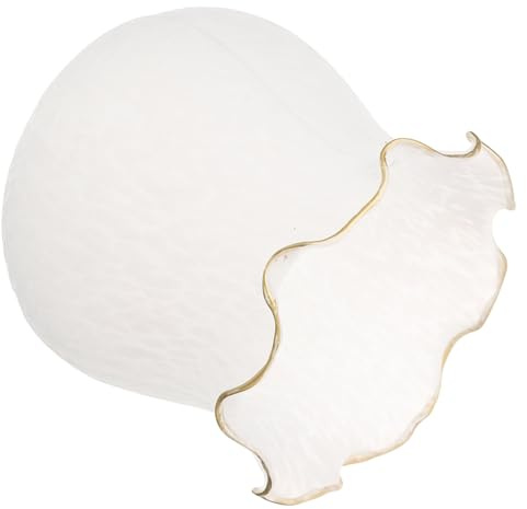Zerodeko Abat-jour Décoratif Compatible Douille E27 Forme Unique en Verre Blanc Solide et Facile à Nettoyer pour Lampe Suspendue et Applique Murale