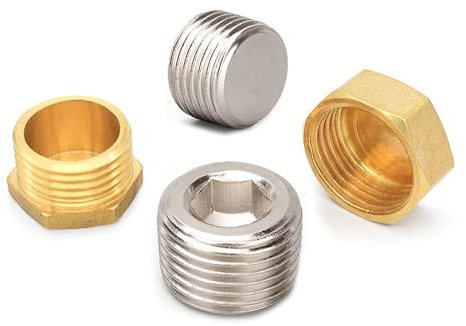 Kupfer 1/8 1/4 3/8 1/2 3/4 Außengewinde Messingrohr Sechskantkopf Endkappe Steckfitting Kupplung Stecker Adapter Kupfer 1/8quot; 1/4 (Color : Male Plug, Size : 2 PCS_3/8)