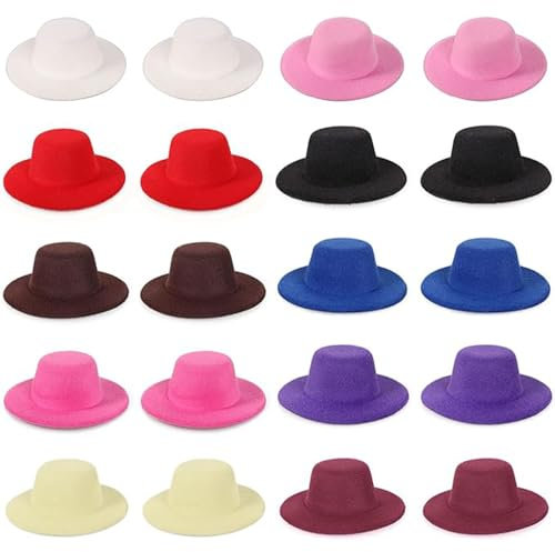 JHXhhthongtong 20 Stücke Mini Handwerk Hüte, MiniZylinder Hut zum Basteln Miniatur Zylinder Magier Hütes Miniatur Puppe Hüte Klein Bastel Dekoration Puppe Mini Hut Für Diy Handwerk Haarschmuck