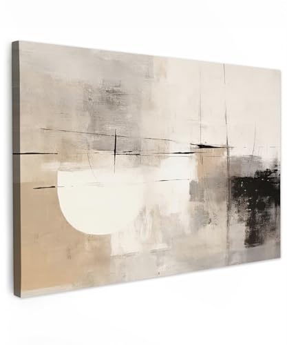 MuchoWow© Wandbilder Groß XXL Wohnzimmer Wanddeko Schlafzimmer Zimmerdeko | 120x80 cm - Wandgemälde Zimmer Deko auf Wand Dekoration Wall Art Abstrakt - Kunst - Grau