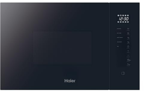 Haier Series 2&4 H38FMWID4ID27N​ Microondas Integrable con Grill, 8 Niveles Potencia, 6 Funciones, Interfaz táctil, Boton de Apertura de Puerta (no táctil), 8 Automenús, Bloqueo seguridad, Negro