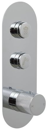 MILANO 2 Outlet Push Button Thermostatic Mixer Shower Valve Chrome