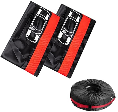 Eabdice 2 Pièces Voiture Pneu Housse, étui Housse de Roue de Secours de Voiture Sac de Rangement Sac de Transport Pneu en Polyester pour Housses de Protection de Roue Voiture 4 Saisons