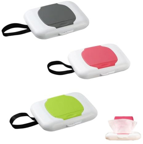 Reise-Tücherhalter, wiederverwendbar, Feuchttücher-Behälter, Kinderwagen, hängende Spender, nachfüllbar, Feuchttücher, sichere Feuchtaufbewahrung, Baby-Feuchttücher-Halter, Windel-Halter, feucht (3