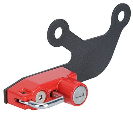 TKSE Motorrad Helmschloss, Aluminiumlegierung Anti Diebstahl Helmschloss Rechte Seite Passend für Motorrad Fahrrad 650 Z 650 (Rot)