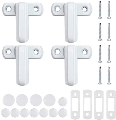 4 Pcs Window Sash Jammer Locks,Door & Window Lock Anti Theft,Window Locks and Door Jammer Upvc Sash Jammer,Sash Blocker Window Jammer Zinc Cast Alloy Extra Security Locks for UPVC and PVC Door Window