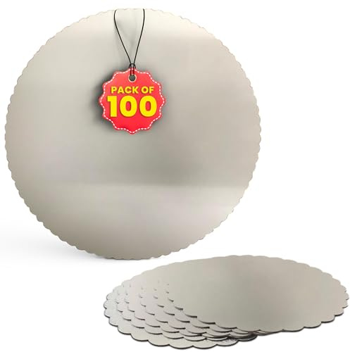 Lomatek Tortenunterlage, Tortenpapier, Tortenscheibe, rund, gewellter Rand, 20 cm, 100er Pack