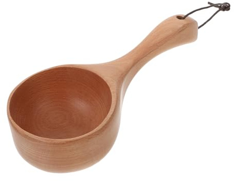 TIDTALEO Vintage Wooden Ladle Scoop for Soup Strainer Spoon Multipurpose Household Spoon Natural Wood Assorted Style