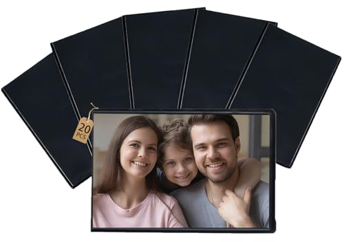 ZhongShuang 20 Stück Magnet Bilderrahmen，9.3x6.3cm Magnetische Fototaschen，selbst Gestalten Kühlschrankmagnete Fototaschen Für Bildertaschen Für Kühlschrank schwarz