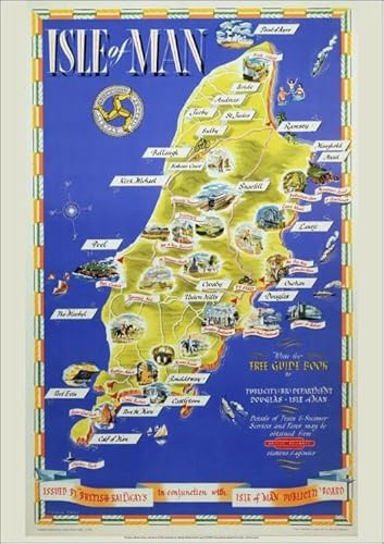 Media Storehouse 1955 Isle of Man Rail Travel Print, London Midland Region - Poster Print A2 (59.4 x 42cm) (10006696)