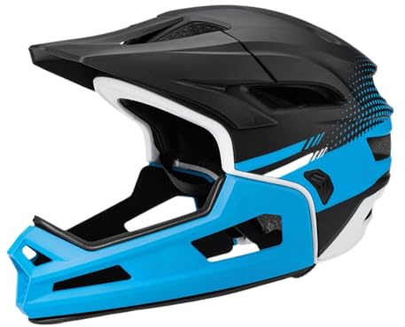 Amagogo Full Face Bike, Fahrradhelm Verstellbar mit Abnehmbarem Kinnschutz, Fullface Helm MTB für Erwachsene, Mountainbike Helm für Klettern von Snowboarden Frauen Männer Mountain Road Bike BMX