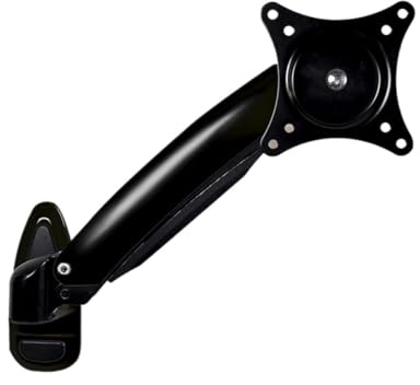 Single Monitor Arm Desk Mount, Mechanical Spring Long Arm Wall Mount For 12-27 Monitors Holds 7.7-16.5lbs White 2 Arm(Black,One arm)