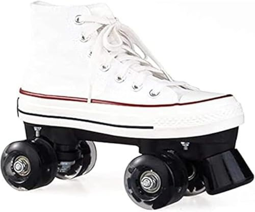 Patins à roulettes pour Femmes Et Hommes, Patins à roulettes pour Femmes, Patins à roulettes en Toile à Double Rangée pour Adolescents avec Style De Chaussures Montantes, B, 39