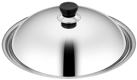 Folpus Universaldeckel für Pfannen und Töpfe, 34/36/38 cm Universal-Pfannendeckel, multifunktionaler runder Deckel, Edelstahl-Wokdeckel, spülmaschinenfest, hitzebeständiger Kochgeschirrdeckel, 36 cm