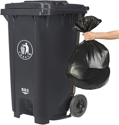 Cubo Basura Grande Tapa Ruedas For Oficina Restaurante Escuela Cocina Diseño Pedal Manos Libres Una Vida Más Ordenada(Grey,100L)